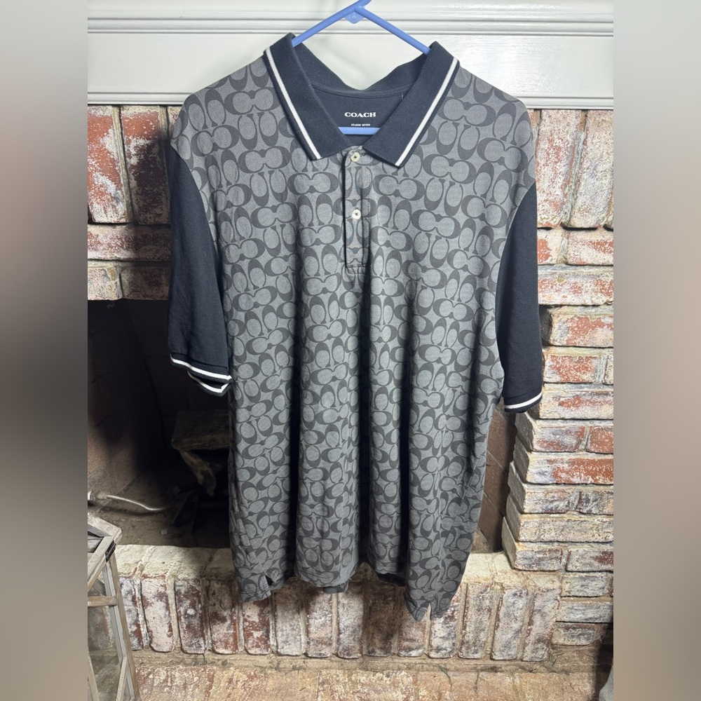 Coach Men’s Charcoal Gray polo shirt size XXL